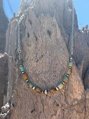 3-pc Necklace Stack: Turquoise Beads & Single Pearl Strand Bundle