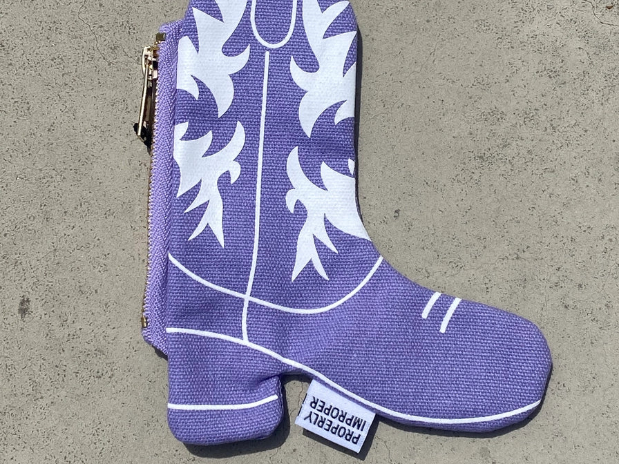 Cowgirl Boot Coin Purse - Purple
