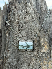 Vintage Cowboy Portrait Pendant Necklace