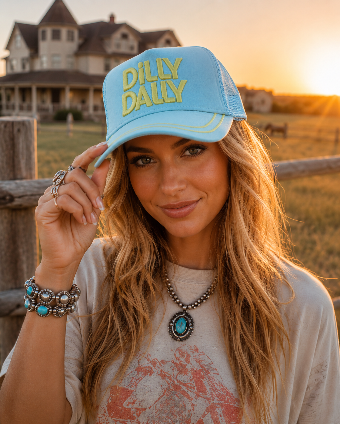 Dilly Dally Embroidered Trucker Hat