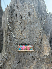 Western Cotton Candy Bar Chain Necklace