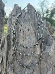 60" Sundance Canyon Silver Beaded Necklace