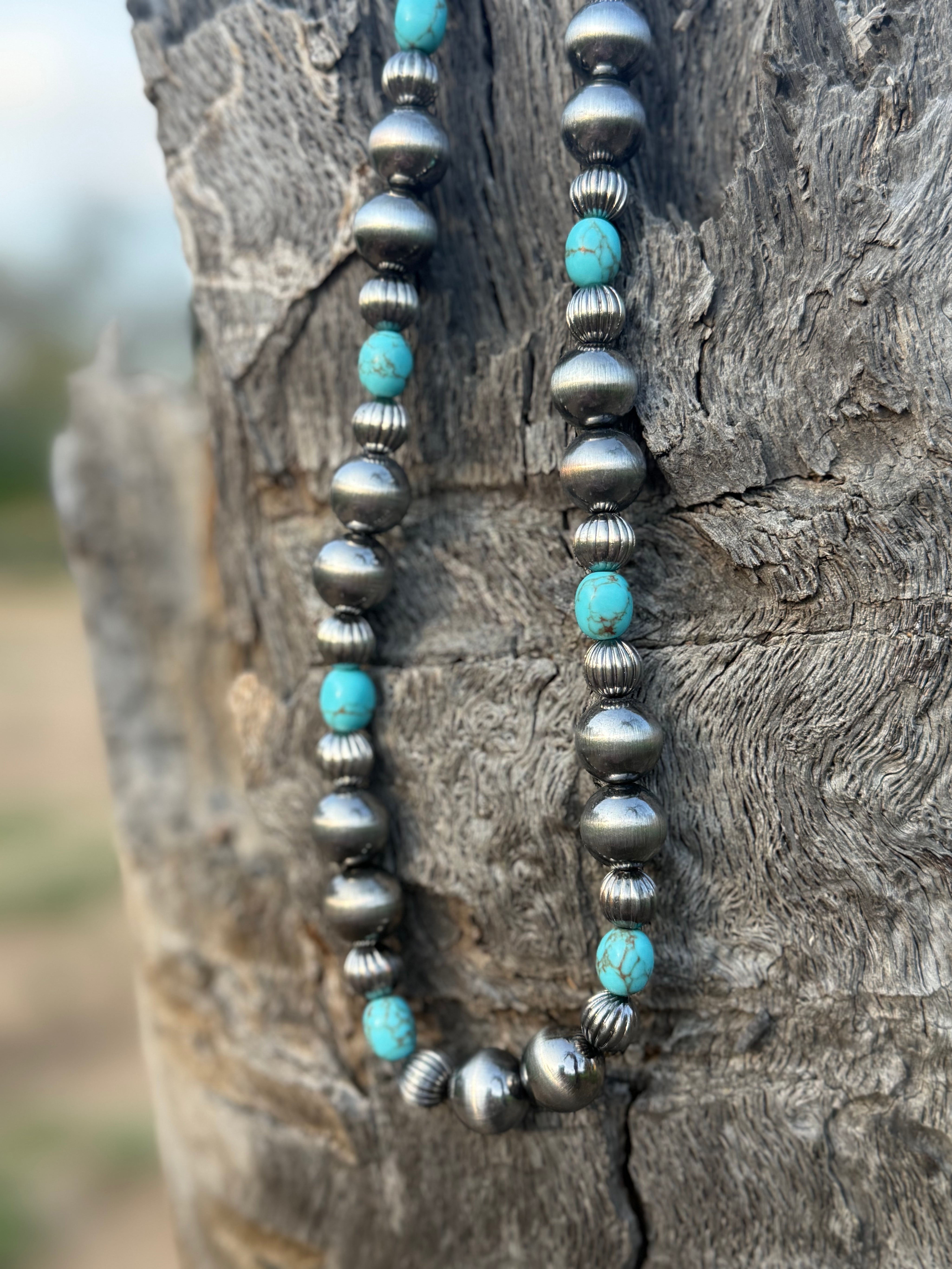 Silver Canyon Turquoise Beaded Necklace