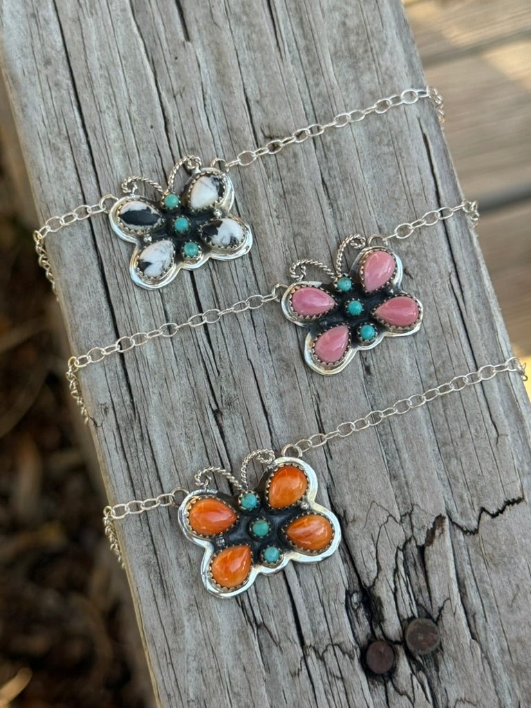 Authentic Multi Stone Butterfly Necklace