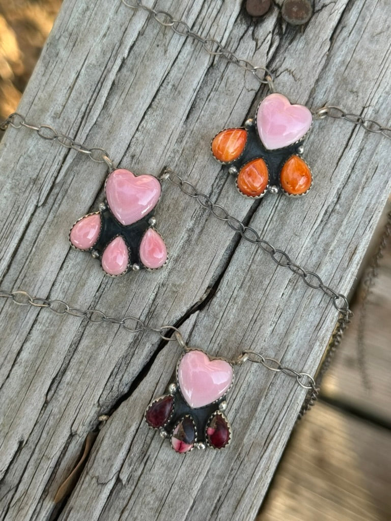 Desert Blush Pink Conch Heart Pendant