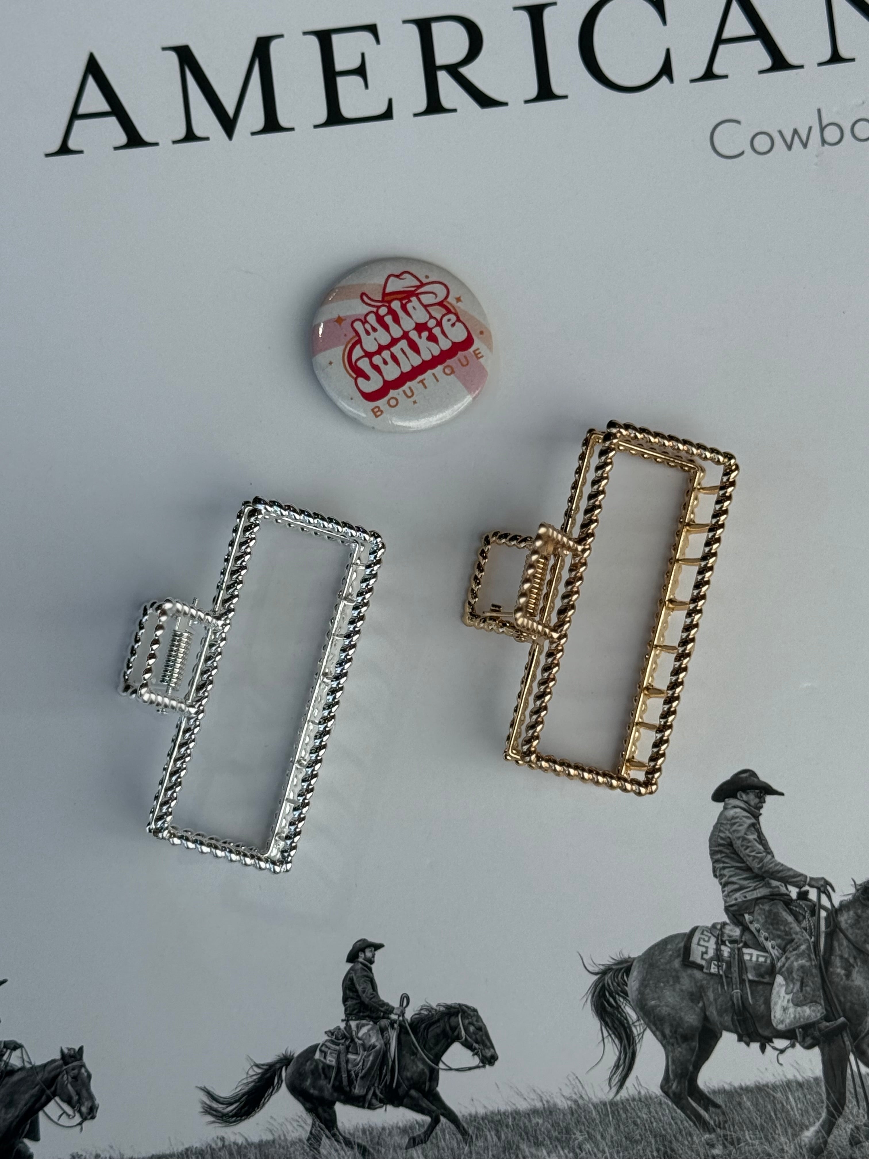 Twisted Rope Rectangle Hair Claw