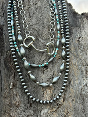 Western 4 Layered Snaffle Bit Beaded Necklace