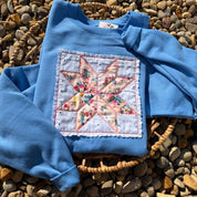 Pink Floral Patchwork SweatshirtBlue