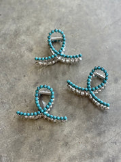Mini Turquoise Studded Claw Hair Clip