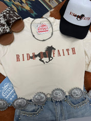 Ride By Faith Graphic TeeNatural