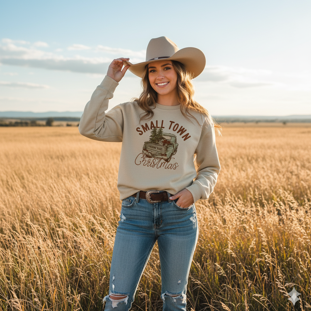 Small Town Christmas Trees & Traditions Graphic Sweatshirt