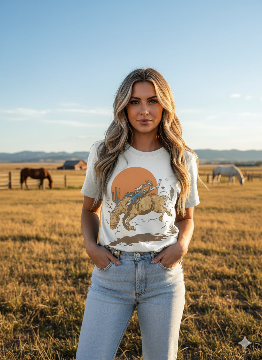 The Lone Rider Sunset Graphic Tee