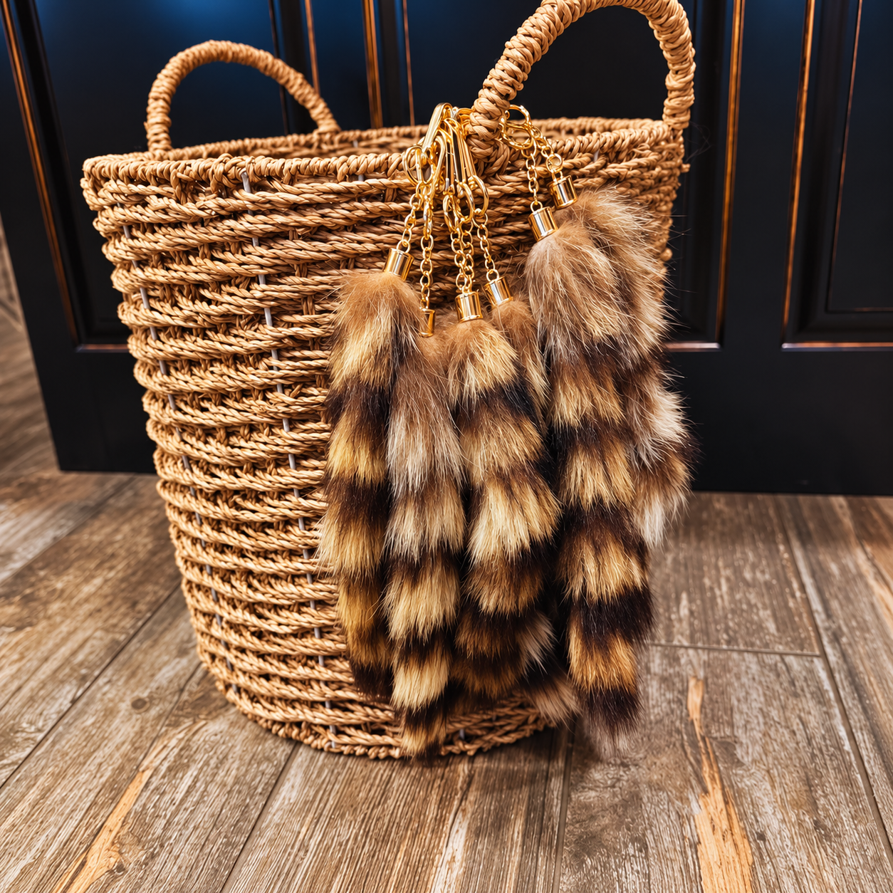 Genuine Raccoon Tail Bag Charm