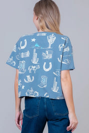 Wild Western Spirit Cropped Print TeeS