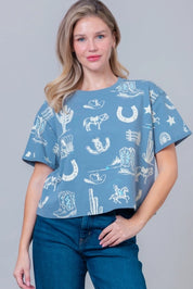 Wild Western Spirit Cropped Print TeeS