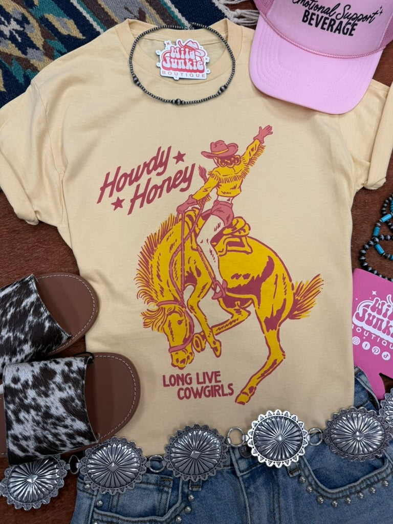 Howdy Honey Long Live Cowgirls Graphic TeeVegasGold
