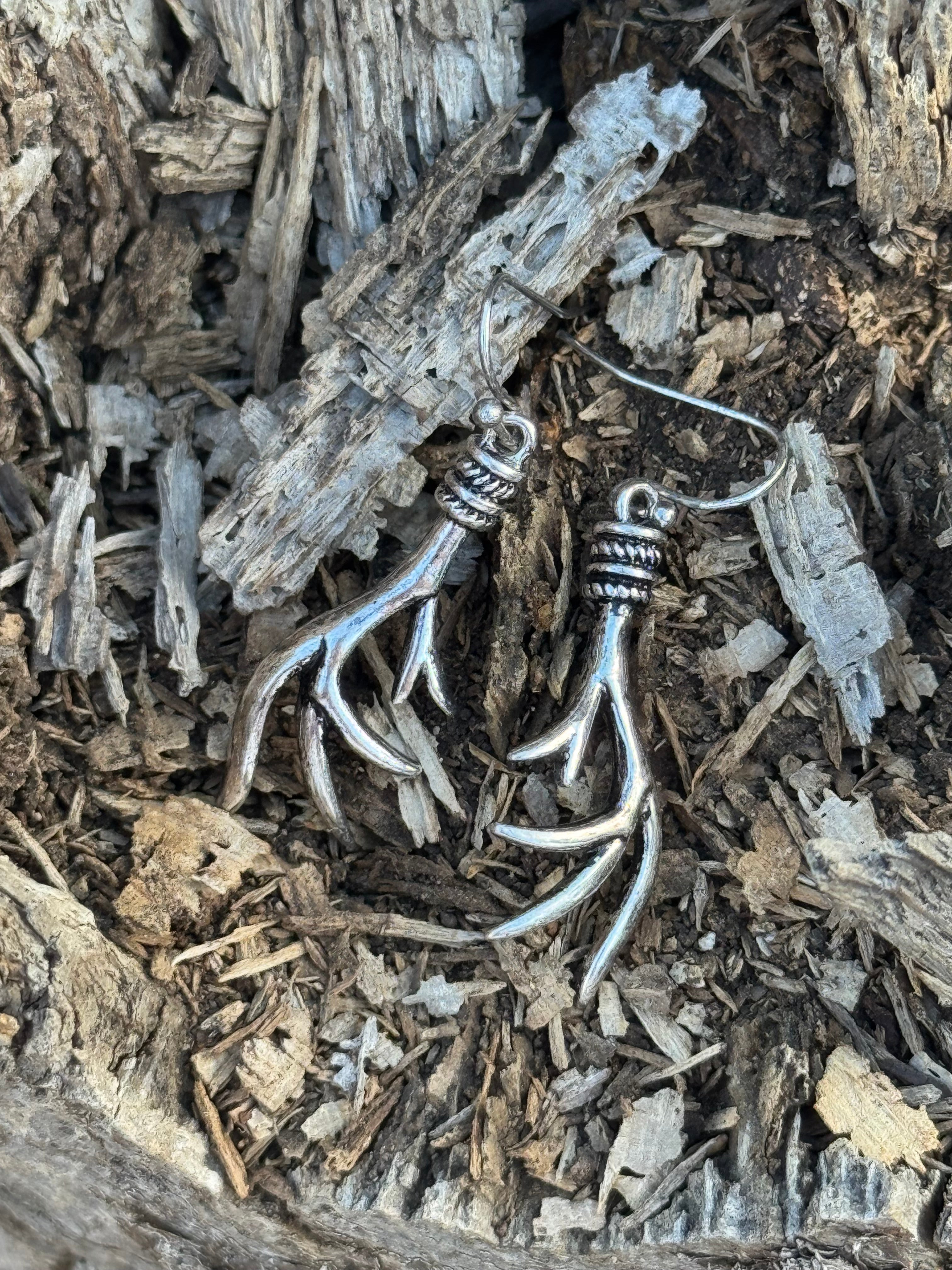 Deer Antler Dangle Earrings