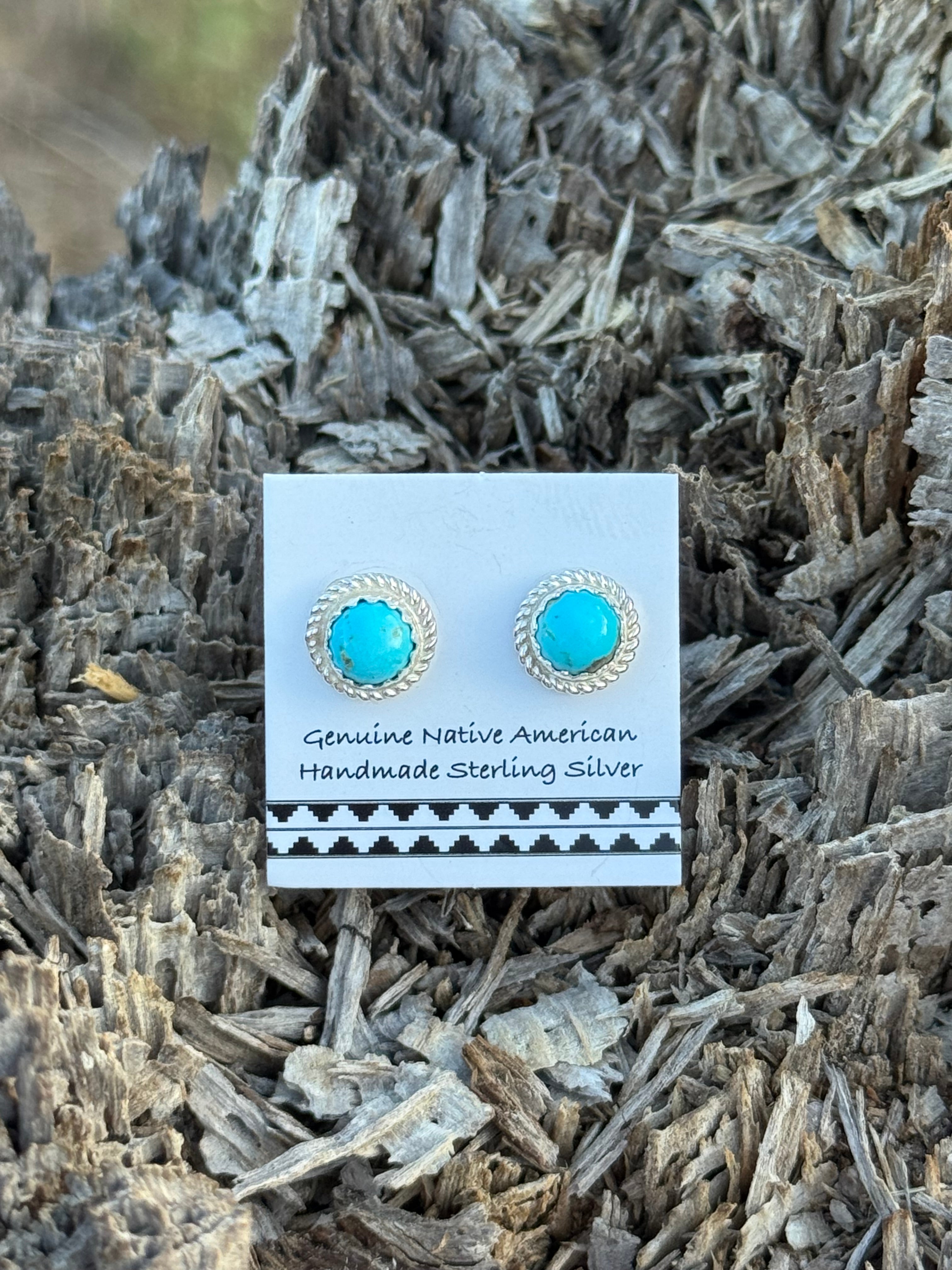 Tiny Turquoise Sterling Silver Stud Earrings