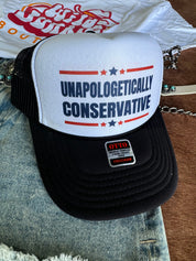 Unapologetically Conservative Trucker HatBlack