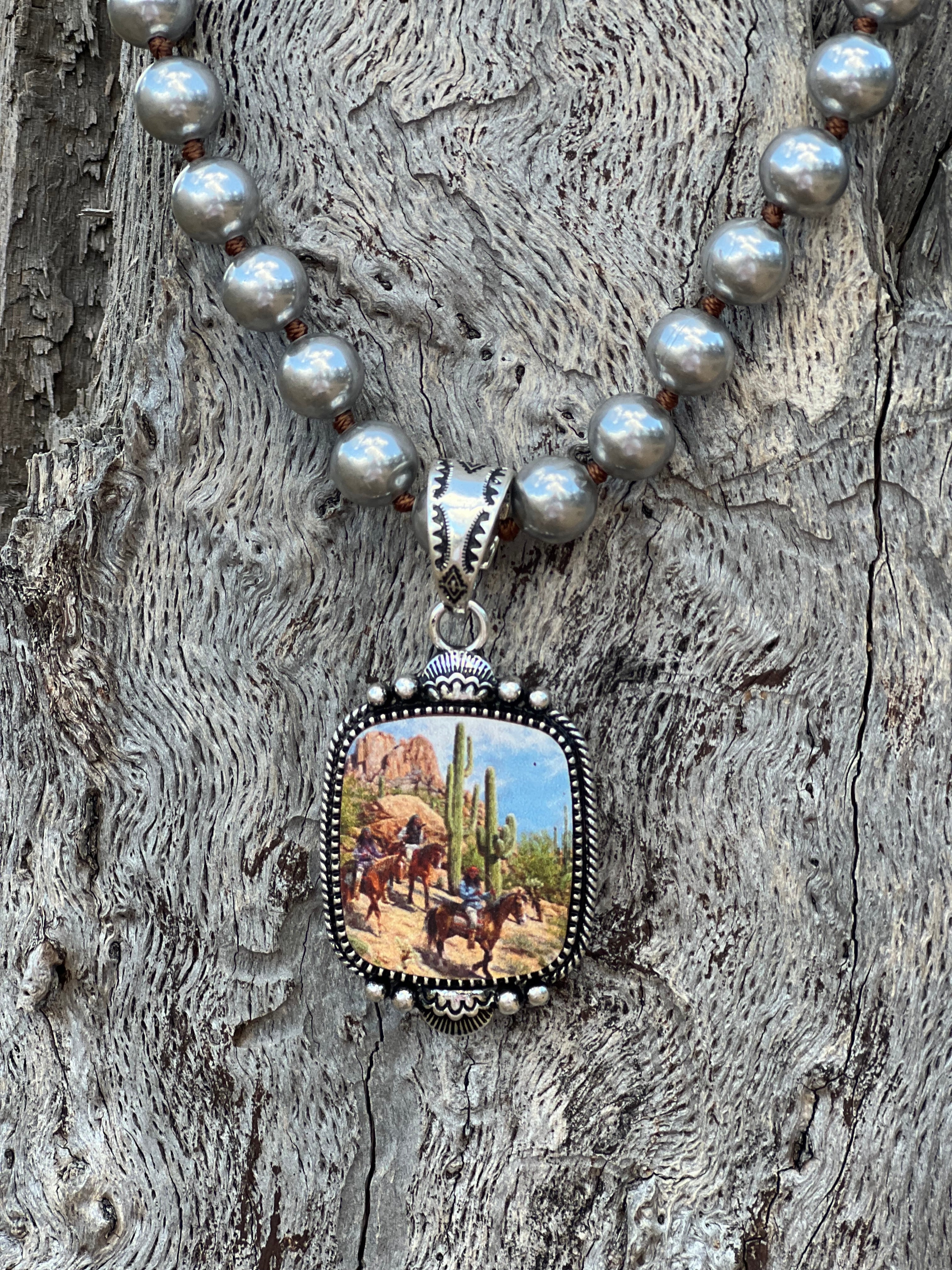Desert Scene Pendant Necklace