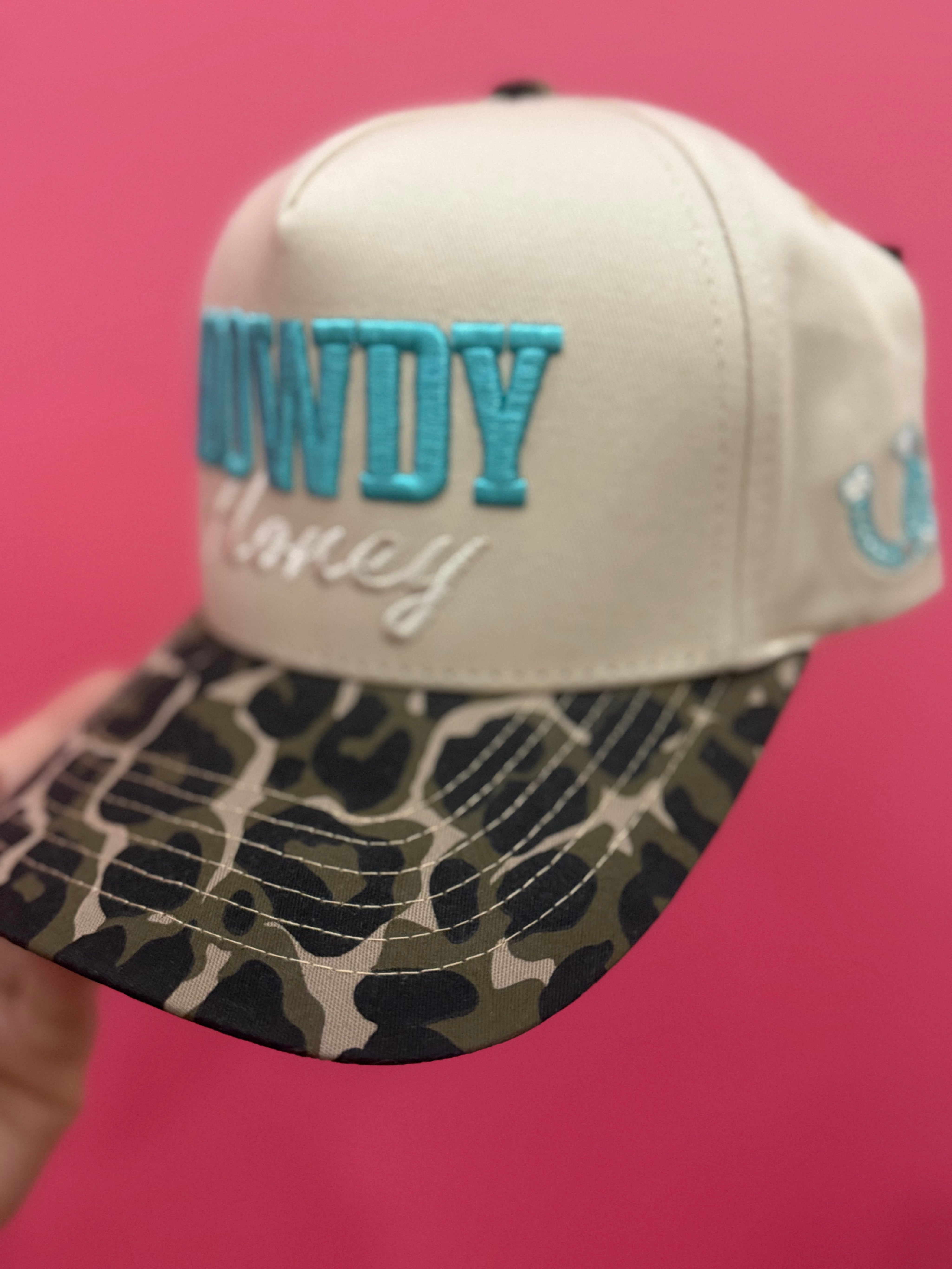 Howdy Honey Leopard Embroidered Trucker Hat