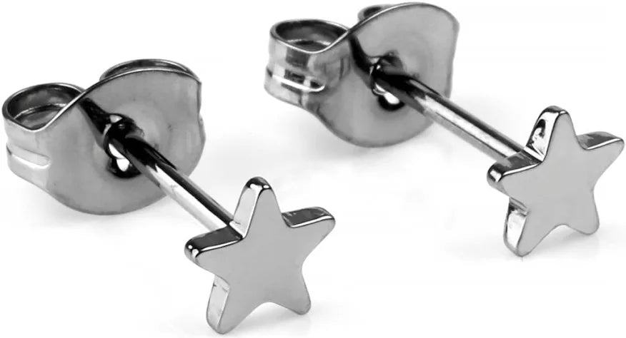 Sterling Silver Lone Star Stud Earrings