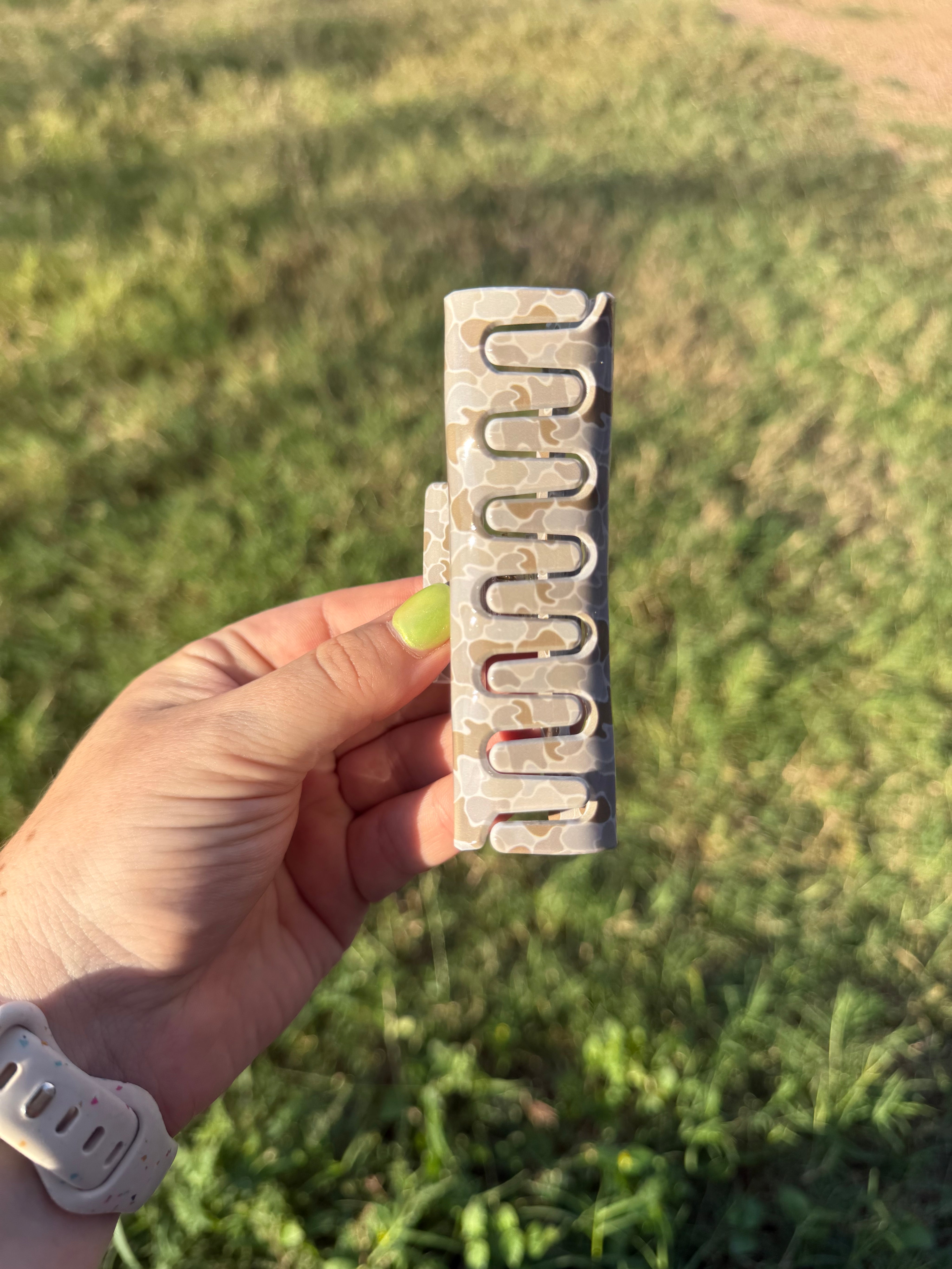 Rectangle Hair Claw - Camo
