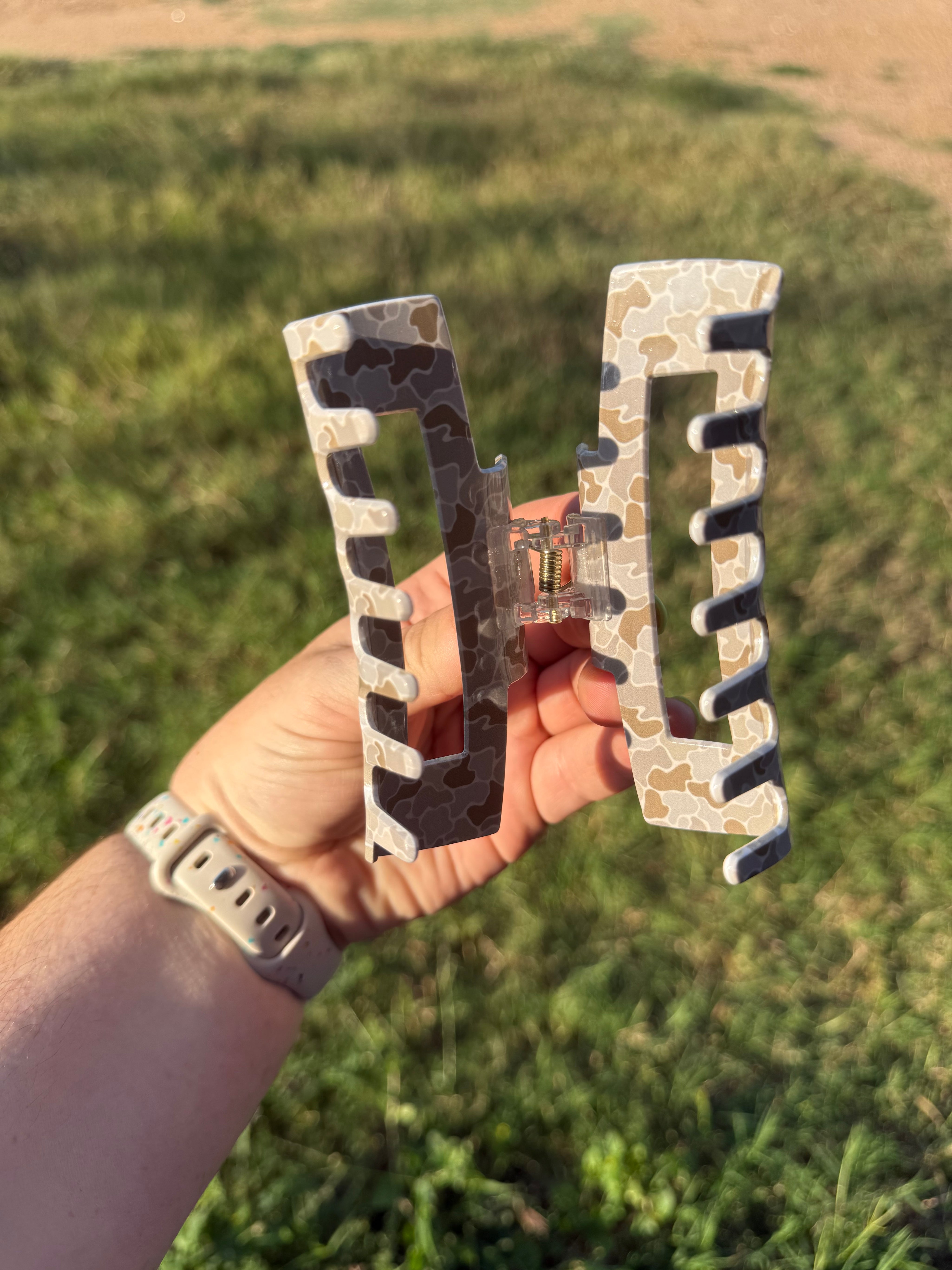 Rectangle Hair Claw - Camo