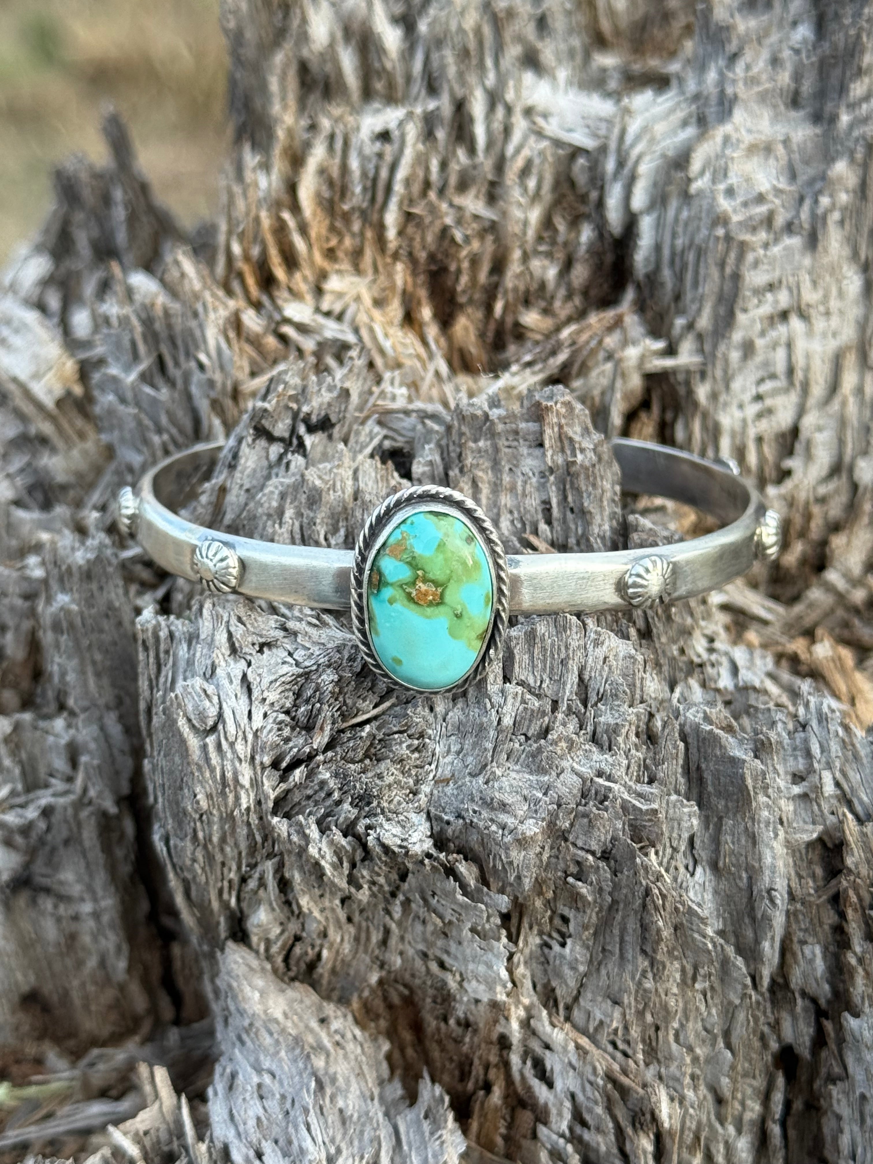 Authentic Sonoran Gold Turquoise Cuff Bracelet