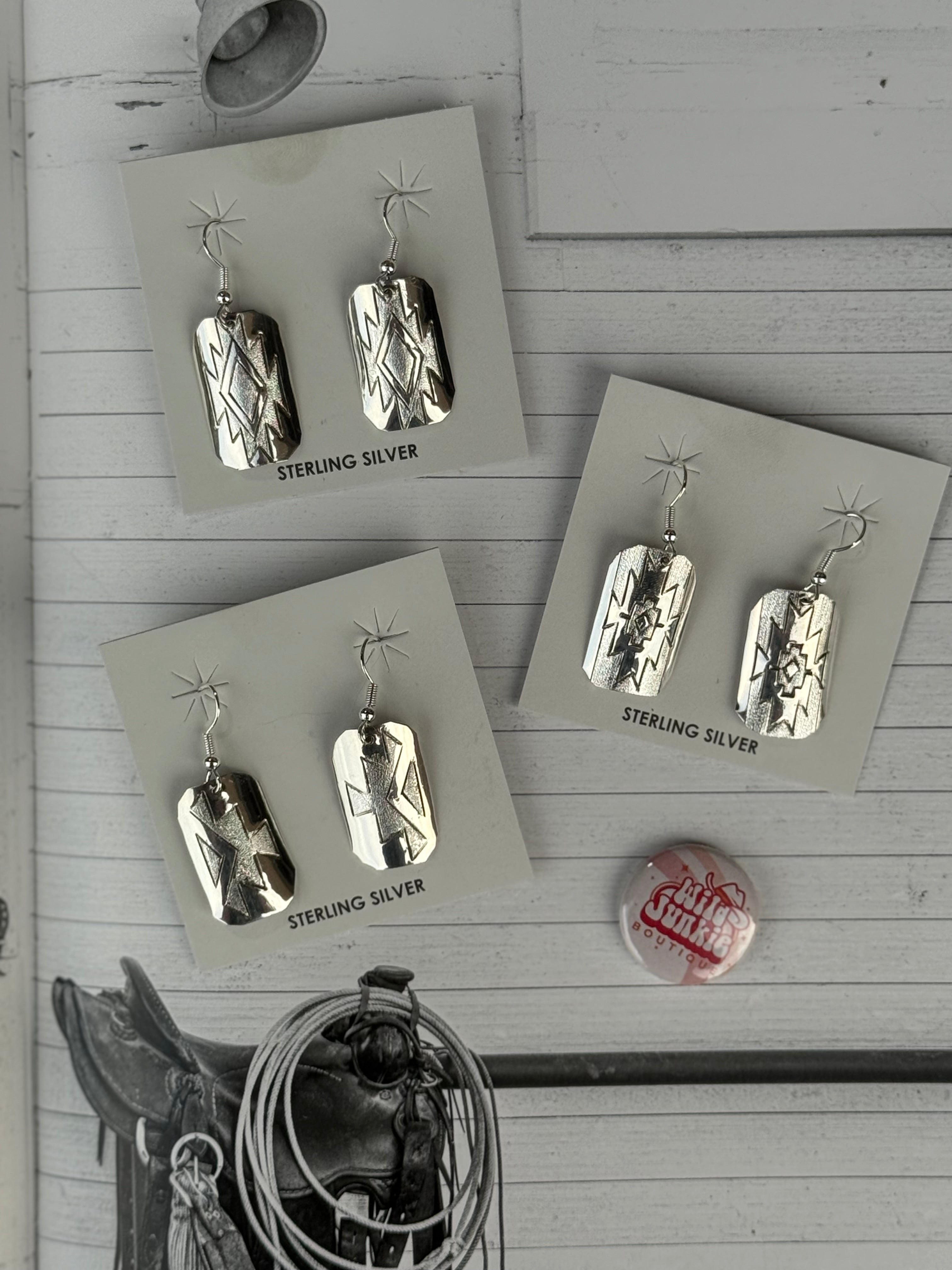 Aztec Sun Burst Dangle Earrings