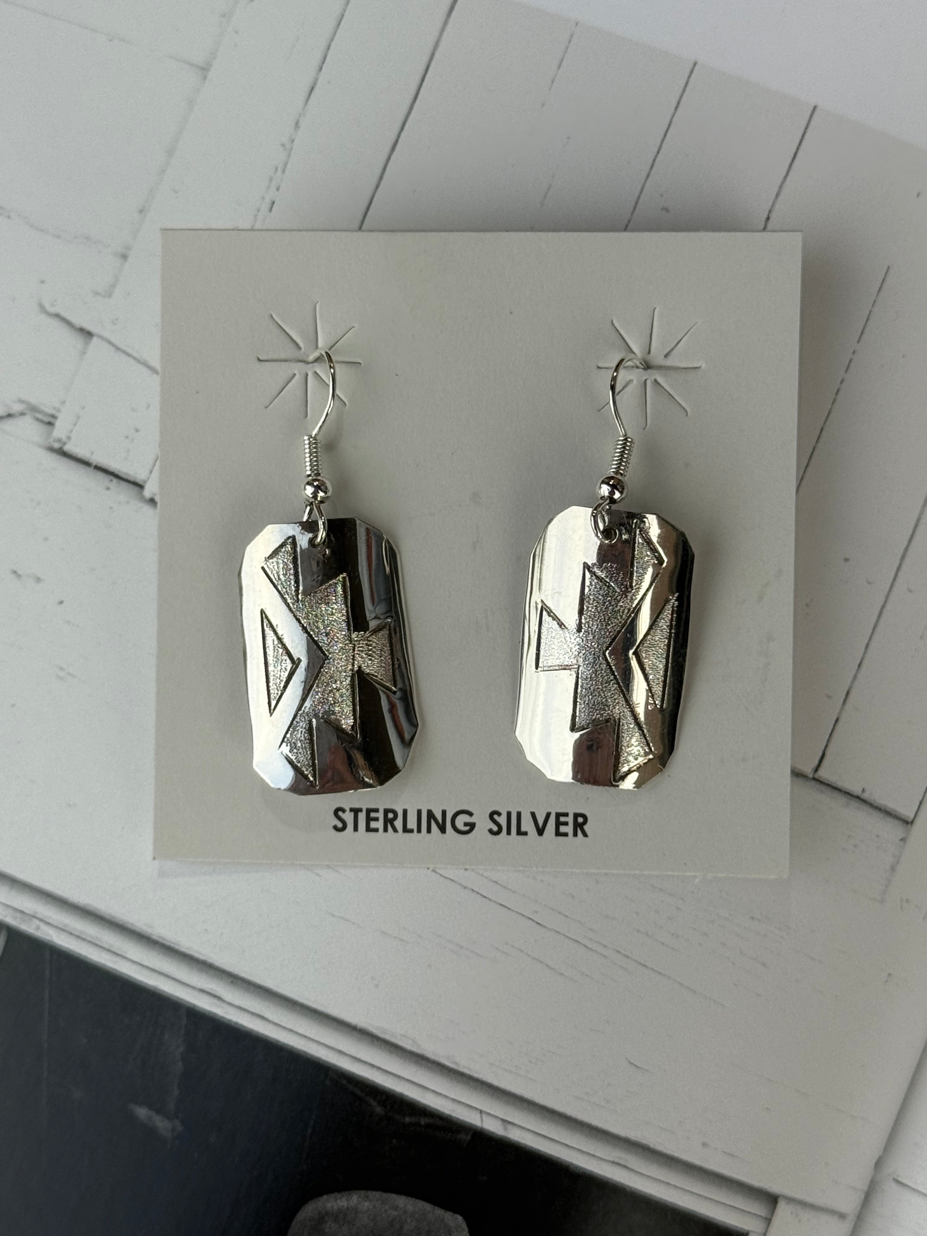 Aztec Star Burst Dangle Earrings