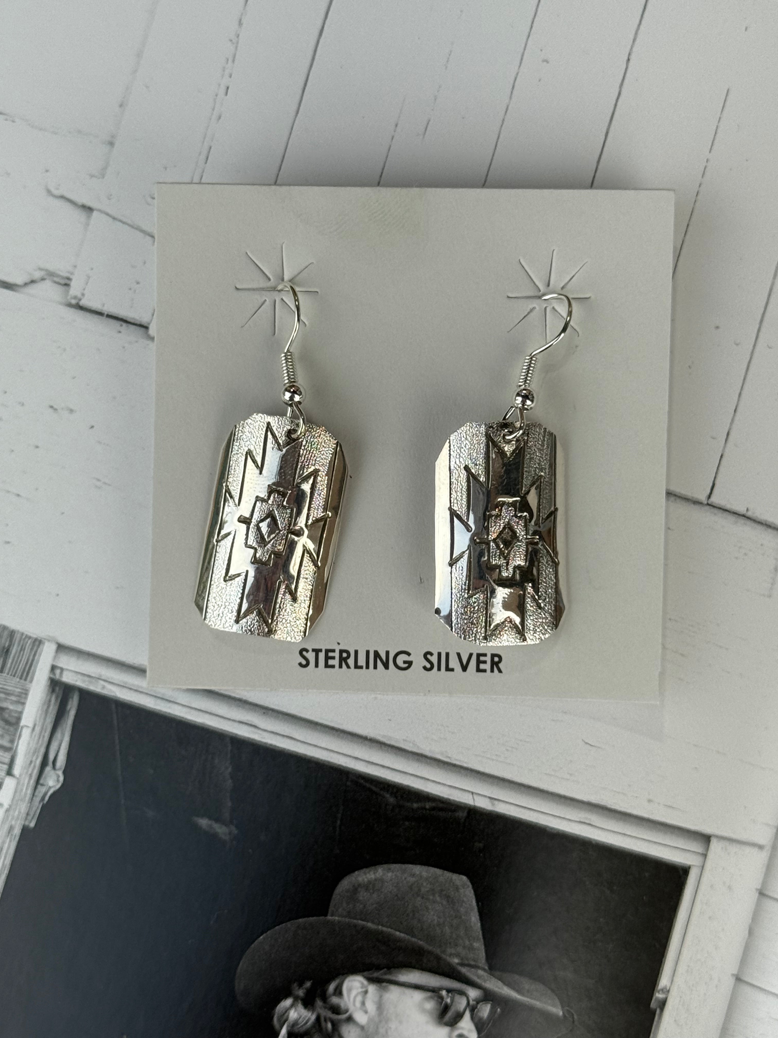 Aztec Sun Burst Dangle Earrings