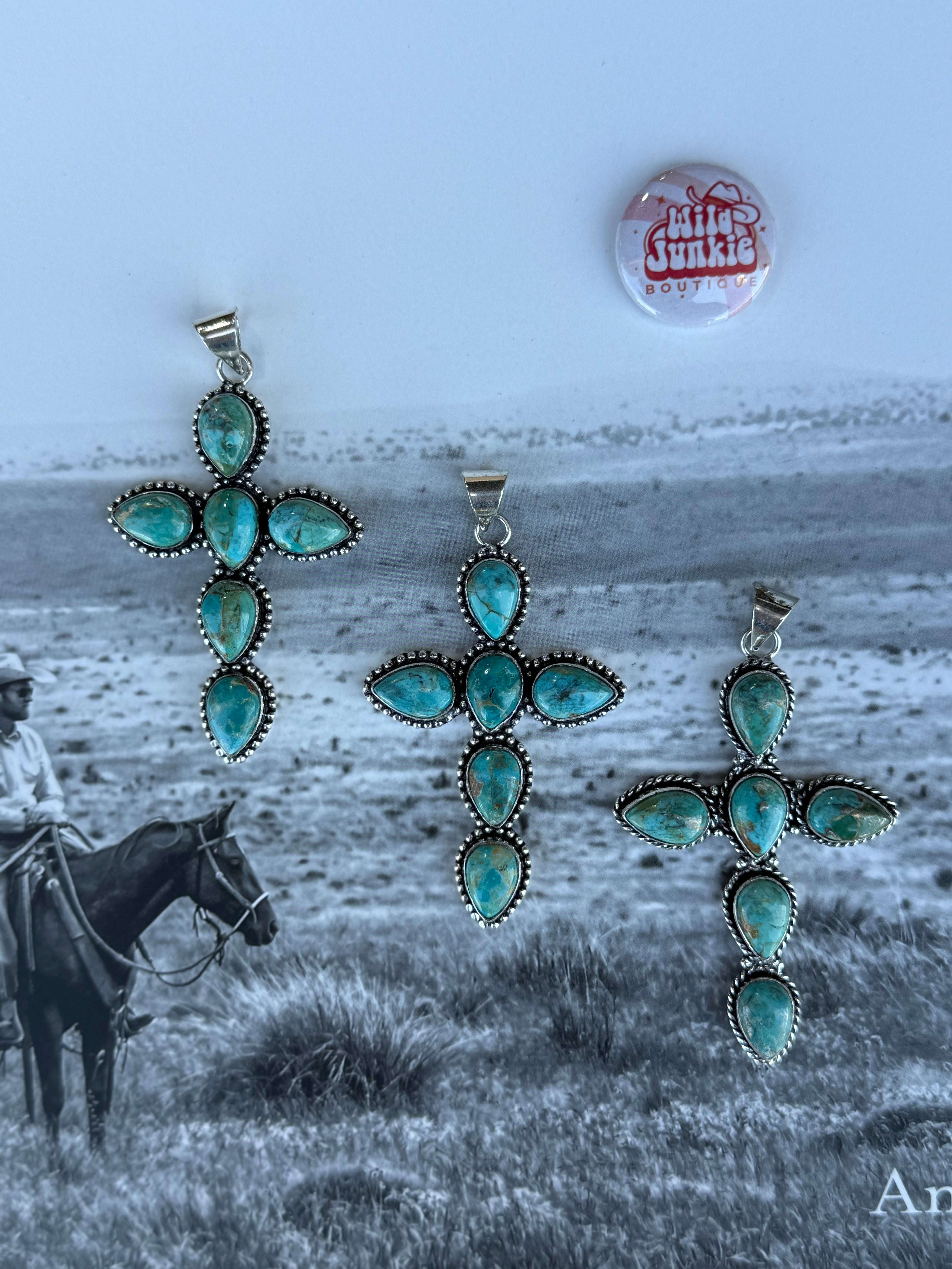 Mohave Turquoise Cross Pendant