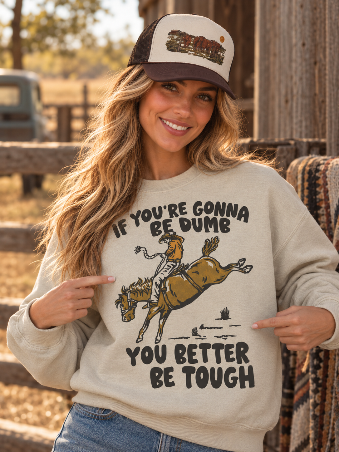If You're Gonna Be Dumb Graphic SweatshirtSand