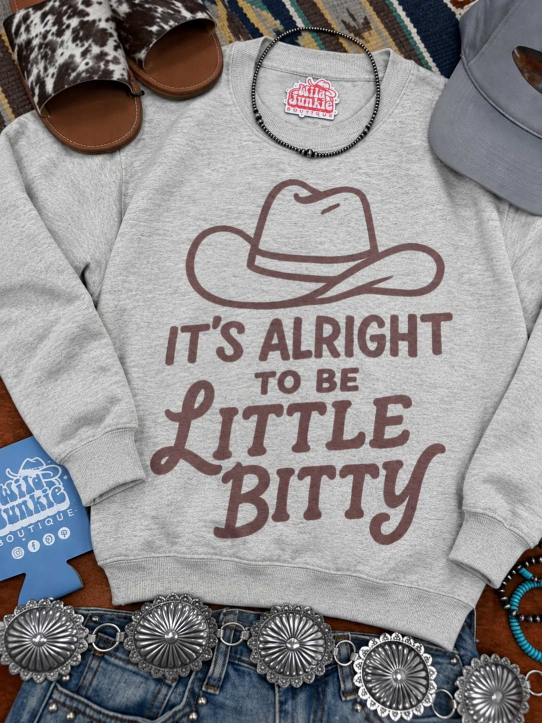 It's Alright To Be Little Bitty Graphic SweatshirtOatmeal S