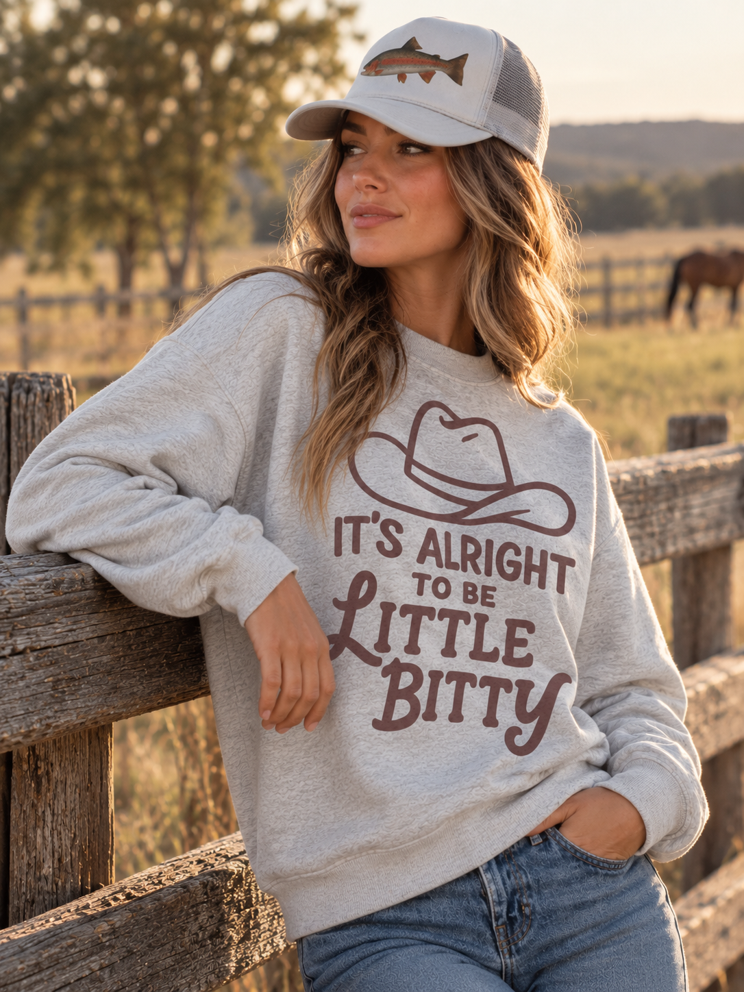 It's Alright To Be Little Bitty Graphic Sweatshirt Oatmeal