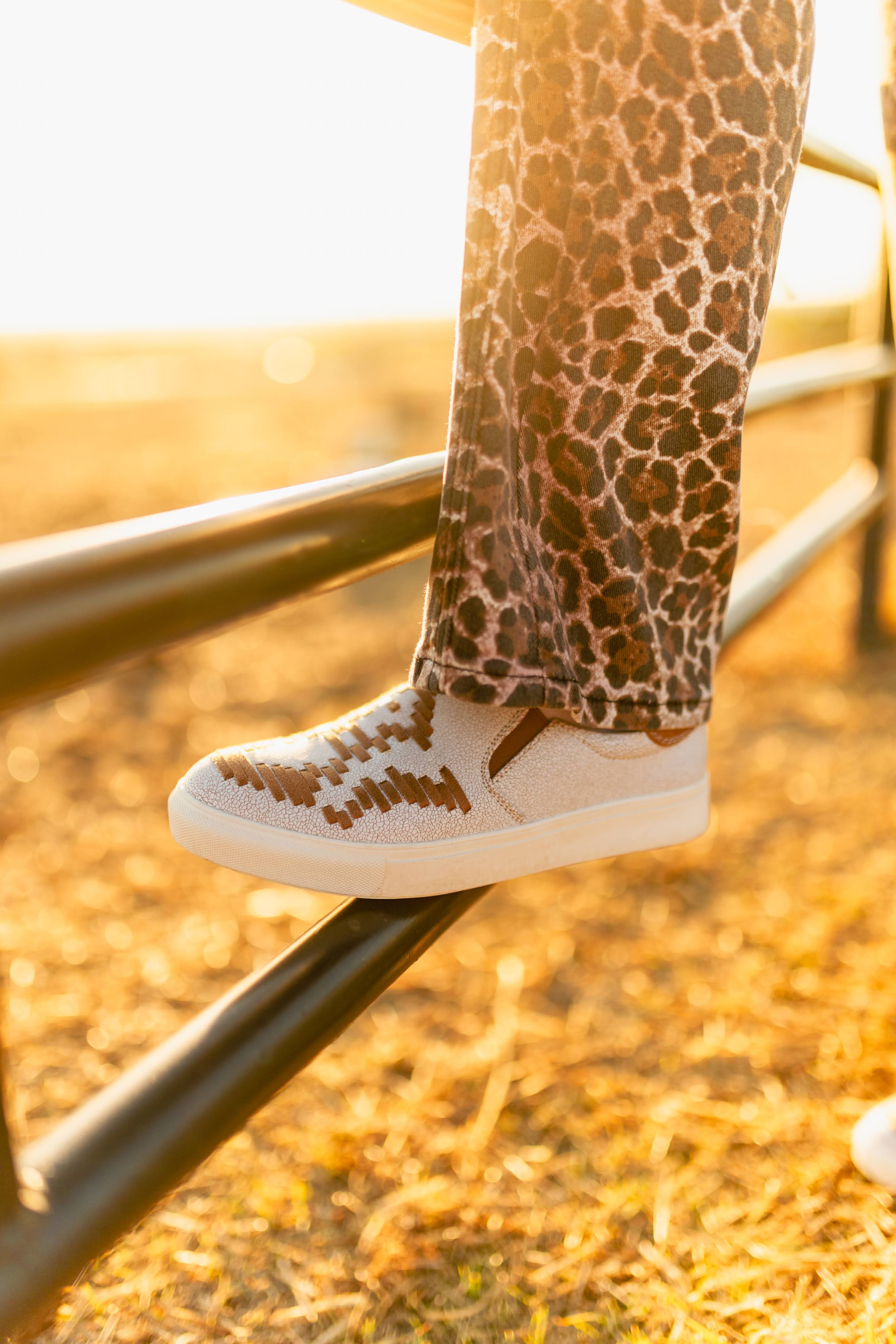 Tan Aztec Slip On Sneakers