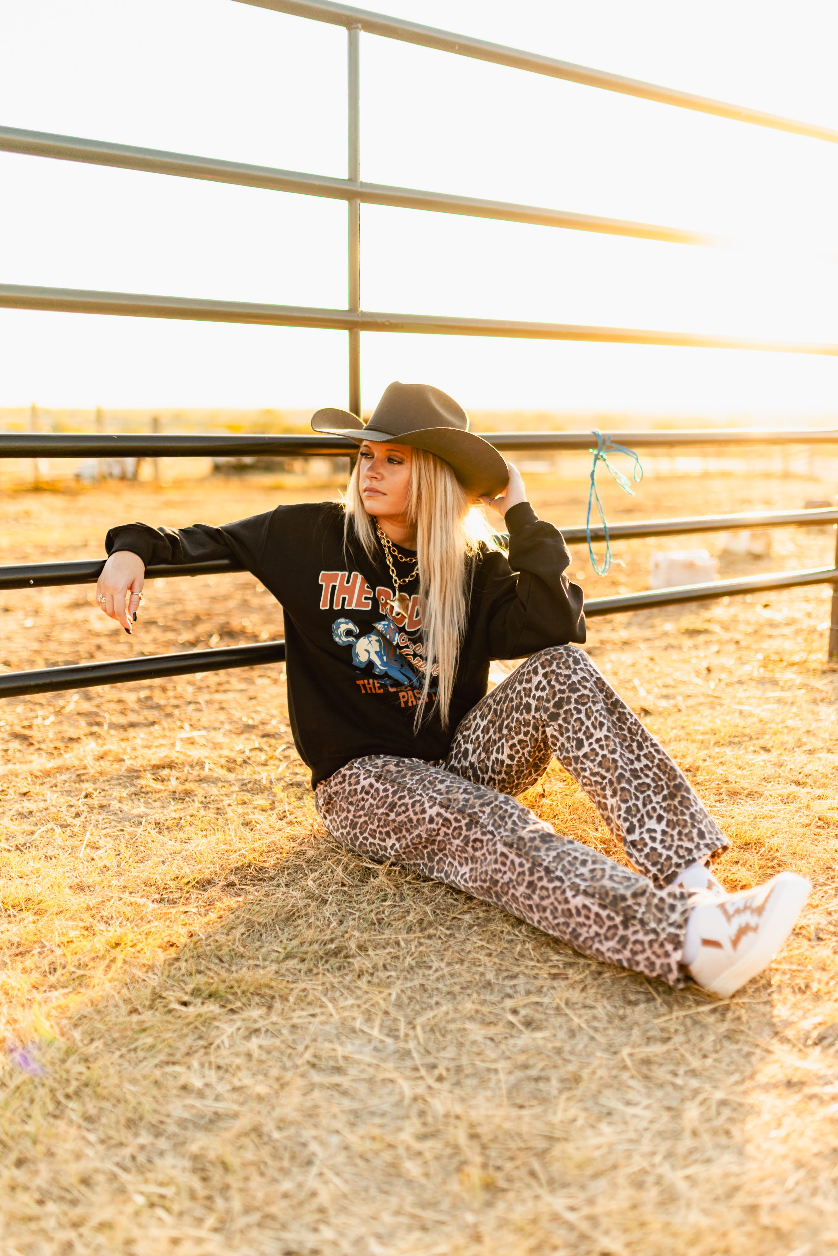 Leopard Wide Leg Jeans