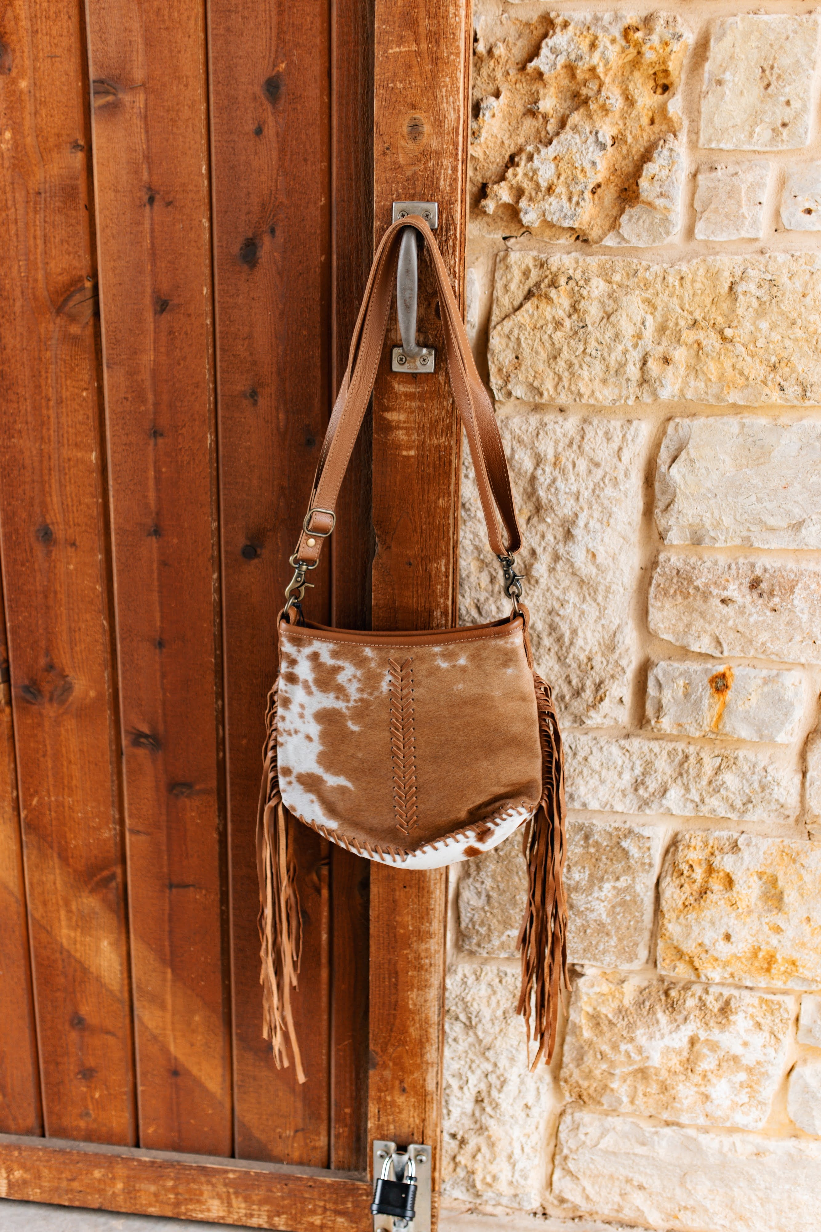 Cowhide Fringe Saddle Bag