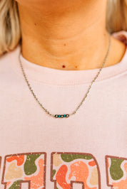 Sterling Silver Beads with Turquoise Rondelle Necklace