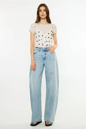 Kancan Low-Slung Wide Barrel Jeans
