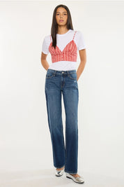 Mid-Rise Classic Wide Leg Jeans