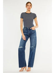 KanCan High-Rise Distressed Knee Bootcut Jeans