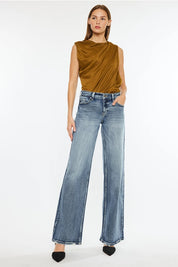 Vintage Fade Mid-Rise Wide Leg Jeans