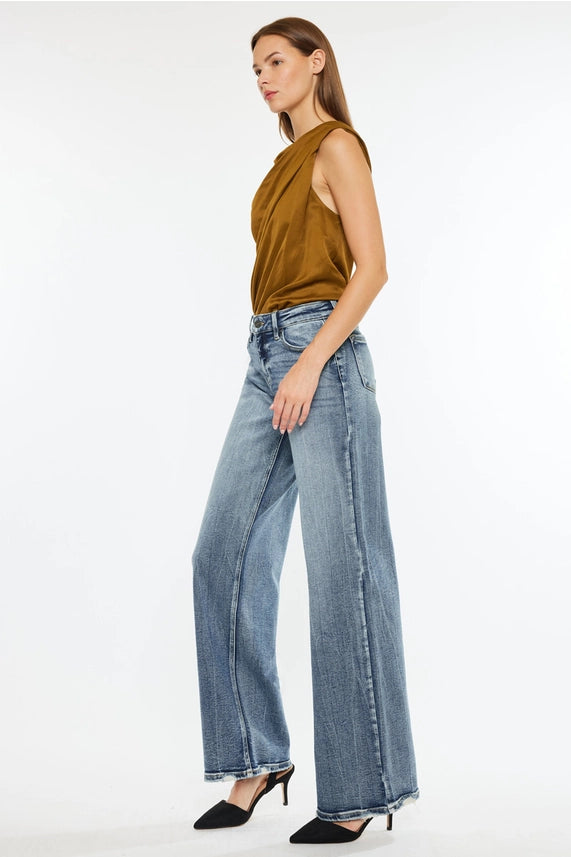 Vintage Fade Mid-Rise Wide Leg Jeans
