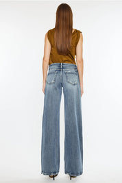 Vintage Fade Mid-Rise Wide Leg Jeans