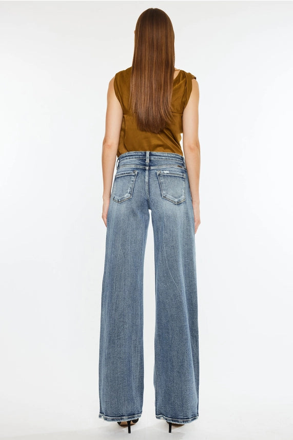 Vintage Fade Mid-Rise Wide Leg Jeans