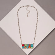 Western Multi-Shape Stone Bar Chain Necklace