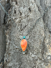 Canyon Glow Turquoise Accent Teardrop Pendant Necklace