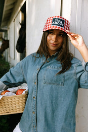 Out & About Gingham Patch Trucker Hat